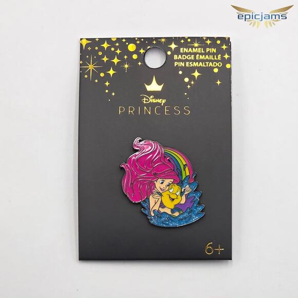 Loungefly Disney The Little Mermaid Princess Ariel & Flounder Rainbow Enamel Pin - Picture 1 of 1